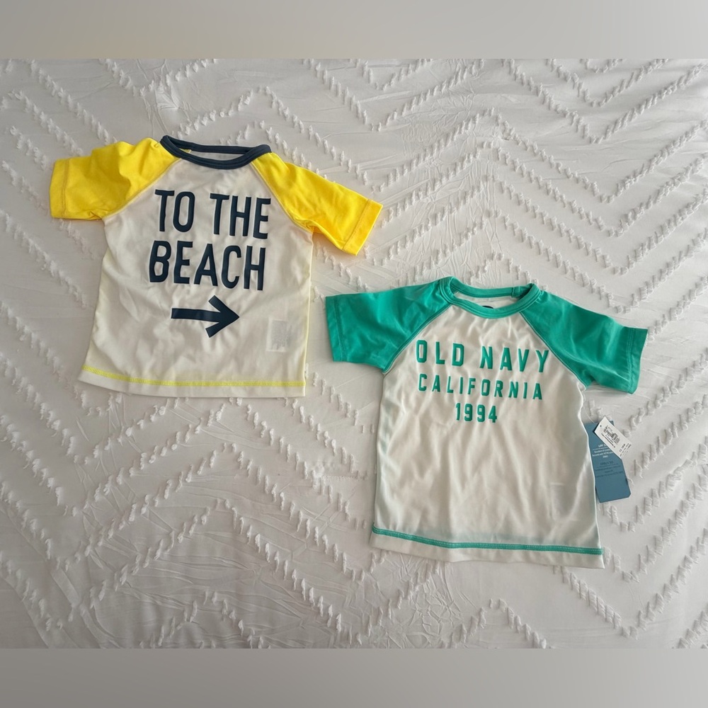 Set of 2 Baby Boy Rash Guards Swim Shirts
